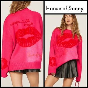 House Of Sunny Love Notes
Jumper Sweater Oversized Kiss Oooops I did it again